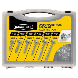 POCKET HOLE SCREW KIT ASSORTED 700PC