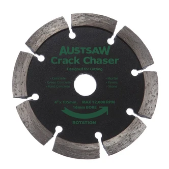 Austsaw - 105mm (4in) Diamond Blade Crack Chaser V Point - 16mm Bore - V Shape