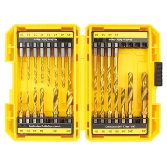 Alpha Combination Drill Tap Set with Hex Shank Drills - Gold Series - 25 Piece
