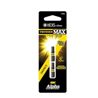 Hex 5mm x 25mm Insert Bit Card of 2