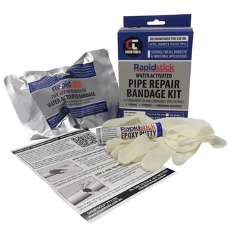 Pipe Repair Bandage Kit, Includes Steel Putty & Gloves