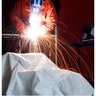 CHROME LEATHER WELDING DRAPE - 3M X 3M