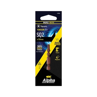 SQ2 x 50mm MAXdrive Torsion Driver Bit Carded