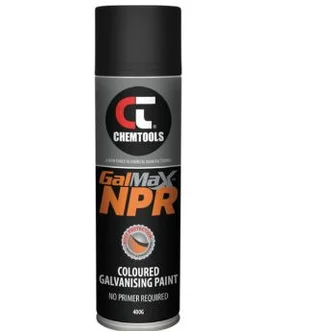 Matt Black Gal (Zinc) Paint, NPR (No Primer Req’d), 400g Aerosol QTY 12