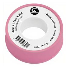 Thread Seal Tape, PTFE, 12mm, 10 Meter Spool, Pink (Heavy Duty)