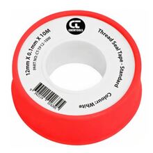 Thread Seal Tape, PTFE, 12mm, 10 Meter Spool, White (Standard)