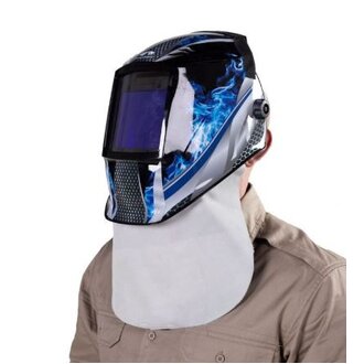 Blue Max® Bib leather welders big complete with Velcro for attachment to welding helmet.