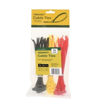 TRIDON CABLE TIE ASST 75PCS
