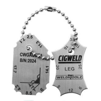 WeldaToolz 2-PCE stainless steel fillet welding gauge set. Measures Leg Length & Throat Thickness