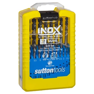 DRILL D180 SM2 JOBBER HSS-TiAlN-TIP INOX SET 1-10MM 19PC