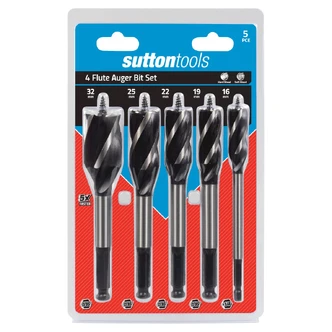 DRILL D514 AUGER BIT 4-FLUTE SET 16-32MM x 165MM 5PC