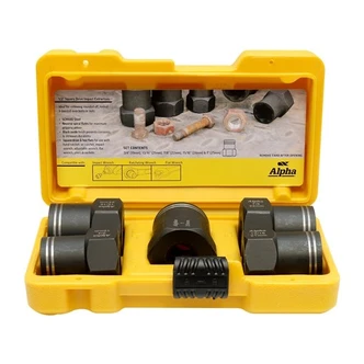 Alpha Damaged Nut and Bolt Extractor Set Metric and SAE 1/2in Drive - 5 Piece Set