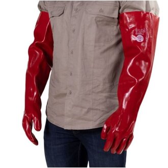 Chem-Vex Red PVC Gauntlet. 65cm Long. Size 10