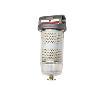 Alemlube 1" diesel filter with clear plastic bowl, 100L/min, 10µm