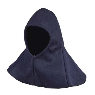Furnacemans Hood - Navy Weld Wool Shoulder Length.