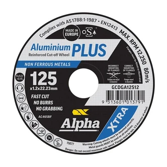 Alpha Aluminium Plus | 125 x 1.2mm Cutting Disc (10PK)
