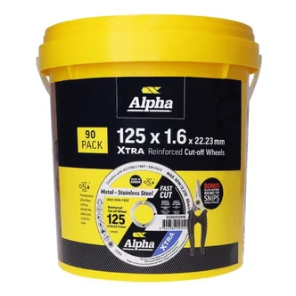 Cutting Disc 125 x 1.6mm XTRA Tub (Pk 90) Bonus Free Snips
