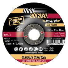 125mm Cut, Grind & Notch Combo Disc - Stainless Gold