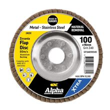 Flap Disc Z40 Grit Zirconia Aluminium Back Xtra Bulk  (10PK)