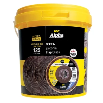 Flap Disc 125mm MIX Grit Zirconia Xtra Tub (Pk 16) Bonus GCGGS12535 x 3