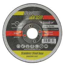 Maxabrase 125 x 6.0mm Grinding Disc - Stainless Silver Series (Box 10)