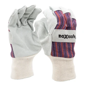 Maxisafe Candy Stripe Leather Glove with knitted wrist