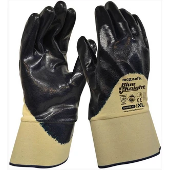 Blue Knight Nitrile 3/4 Coated Glove with Safety Cuff - XLarge (12Pk)