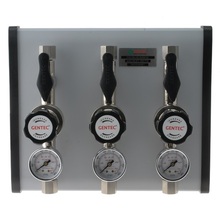 Gentec Triple Outlet Panel, 6.0 Purity Chrome Plated, In: 4,000kPa Out: 1,000kPa