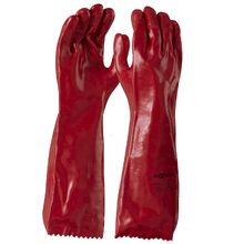 Red PVC Glove 45cm, Retail Carded (12 PK)