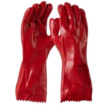 Red PVC Glove 35cm (12 PK)