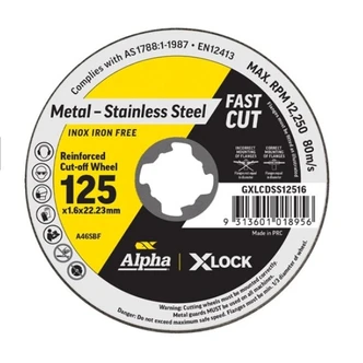 Alpha Cutting Disc X-Lock 125 x 1.6mm | 10 Disc Trade Pack