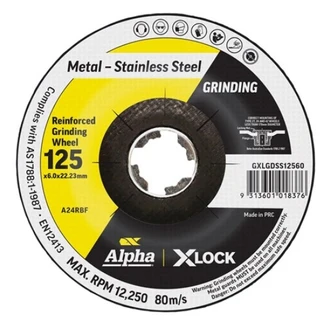 Alpha Grinding Disc X-Lock 125 x 6.0mm,10PK