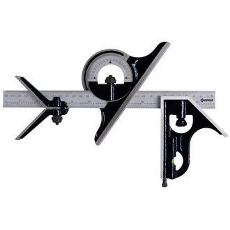 CSQ/12/4/ST GROZ COMBINATION SQUARE SET, 4 PCS SET, WITH 12/300MM BLADE LENGTH