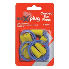 Maxisafe Corded Earplugs - blister of 5 pairs