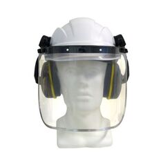 Vented hard hat with Clear Visor and Rockman Earmuffs