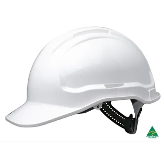 Tuffgard White Unvented Hard Hat - Polycradle Harness