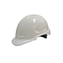 Maxiguard White Unvented Hard Hat, sliplock harness