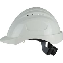 Maxiguard Long Peak White Vented Hard Hat, ratchet harness