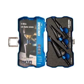 3PC STEP DRILL SET 1/4" SHANK
