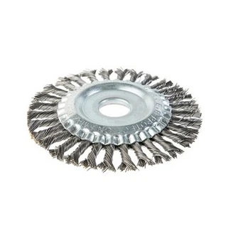Wheel Brush Twist Knot High Carbon Steel 0.5mm Wire x 125mm Dia x 22mm Bore Boxed