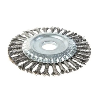 Wheel Brush Twist Knot Stainless Steel 0.5mm Wire x 125mm Dia x 22mm Bore - Carton of 50