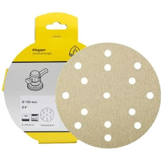 KLINGSPOR VELCRO DISC 150MM 60G PS33 15 HOLE (Box 100)