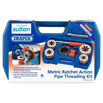 PIPE THREAD SET MET-C M16,20,25,32 x 1.5 4PC DRAPER