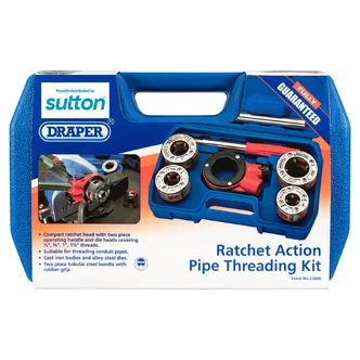 PIPE THREAD SET BSPT 1/2,3/4,1IN,1-1/4 4PC DRAPER