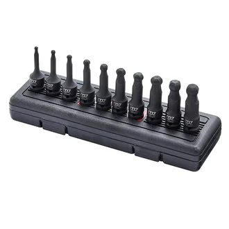 M7 1/2" IMPACT SOCKET SET BALL END IN HEX, 10 PCS, 6,7,8,10,12,14,15,17,18 & 19MM