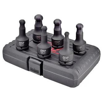 M7 3/4" IMPACT SOCKET SET BALL END IN HEX, 6 PCS, 14,17,19,21,24,27MM