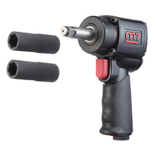 M7 IMPACT WHEEL WRENCH KIT, Q-SERIES, PISTOL STYLE, 1/2" DR, 500 FT/LB, 2"ANVIL WITH 17/19MM & 21/23MM REVERSIBLE IMPACT SOCKETS