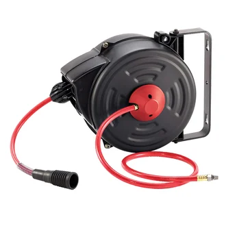 M7 AIR HOSE REEL, H.D. WALL MOUNT METAL CASE, 8MM ID X 12MM OD PU HOSE, 15M,6.2 KG