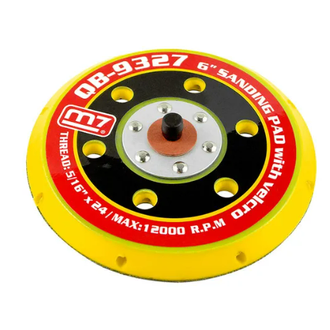 M7 VELCRO PAD FOR 6" RANDOM ORBITAL SANDERS, 5/16" MALE THREAD, 15 HOLE PATTERN