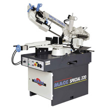MACC BANDSAW, SEMI AUTO, 230MM CAP, SWIVEL HEAD, RH MITRE, 2 SPEED 415V 3PH